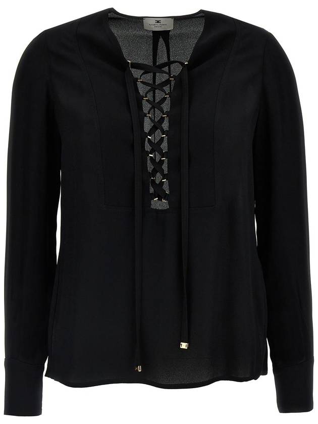 Elisabetta Franchi Lace-Up Blouse - ELISABETTA FRANCHI - BALAAN 1