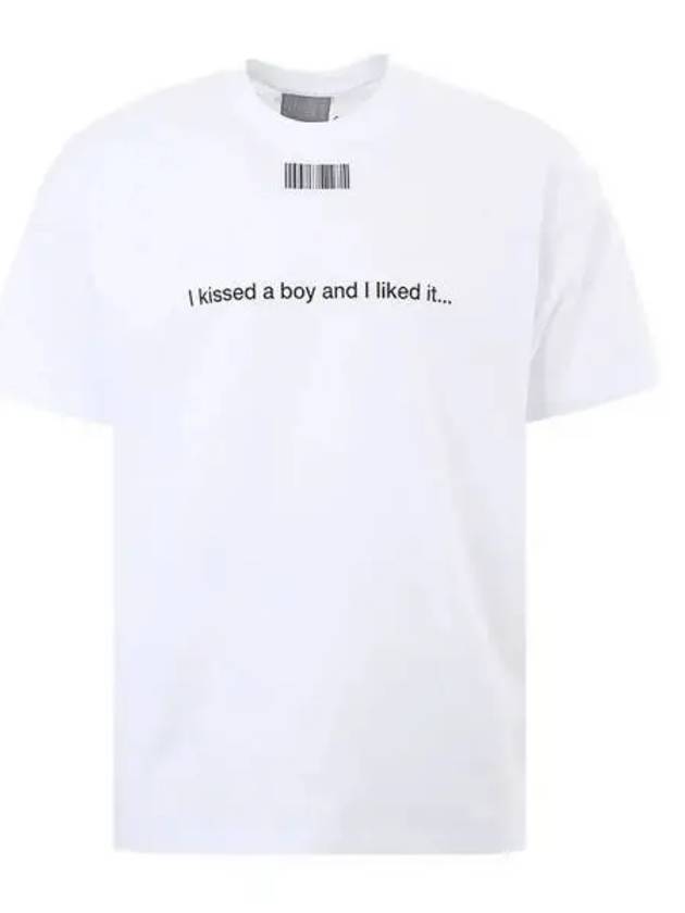 Lettering barcode white short sleeve t shirt 271183 - VETEMENTS - BALAAN 1