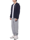 Men's Tech Cotton Sweatshirt Hooded Zip-up Navy - BRUNELLO CUCINELLI - BALAAN 5