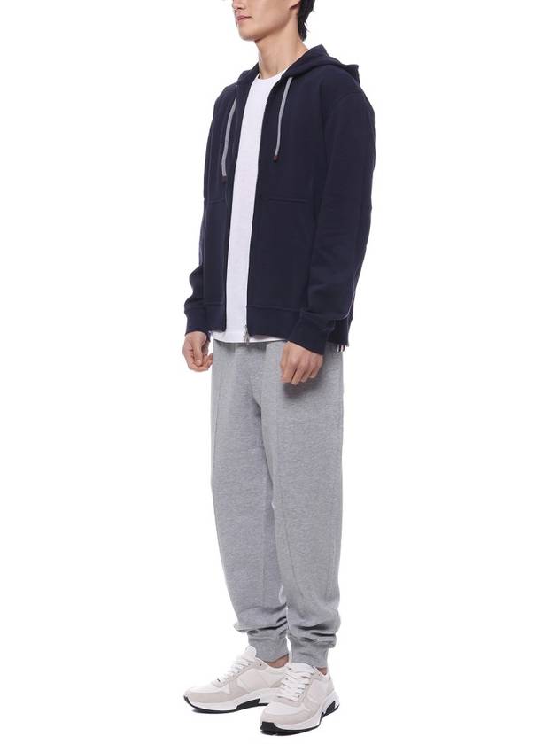 Men's Tech Cotton Sweatshirt Hooded Zip-up Navy - BRUNELLO CUCINELLI - BALAAN 5
