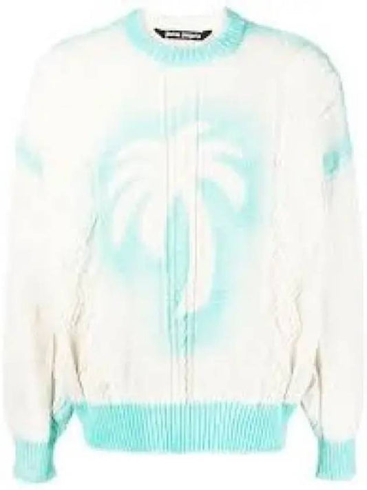 Spray Cable Knit Top Off White - PALM ANGELS - BALAAN 2