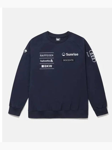 SWISS SKI Brushed Stretch Woven Sweatshirt Navy SP323SWH91 - DESCENTE - BALAAN 1