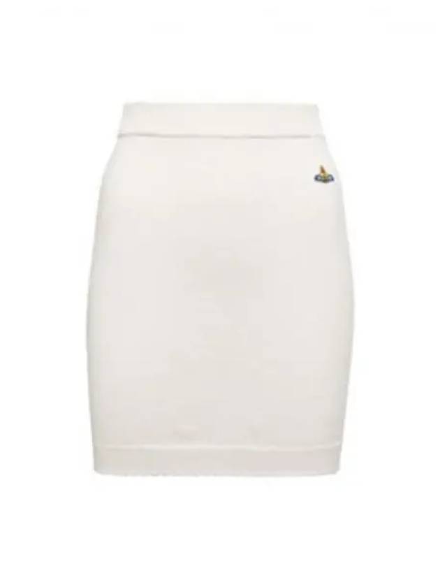 Bea Logo Knit Mini H-Line Skirt Cream - VIVIENNE WESTWOOD - BALAAN 2