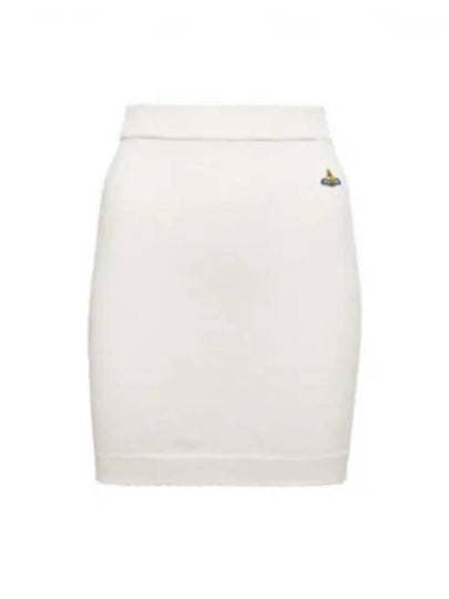 Bea Logo Knit Mini H-Line Skirt Cream - VIVIENNE WESTWOOD - BALAAN 2