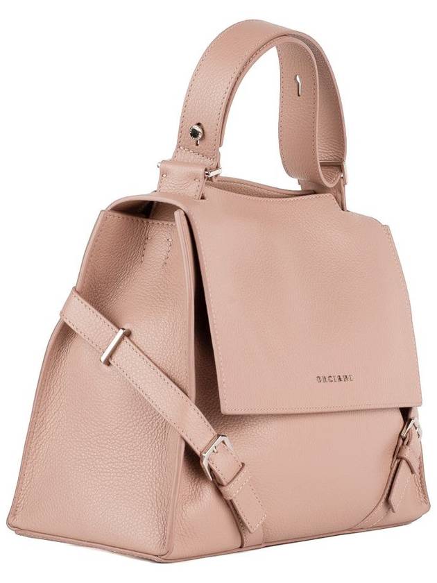 Orciani Sveva Sense Medium Leather Shoulder Bag With Antique Pink Shoulder Strap - ORCIANI - BALAAN 3