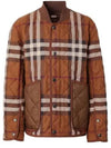 Check Stripe Quilted Bomber Jacket Brown - BURBERRY - BALAAN 2