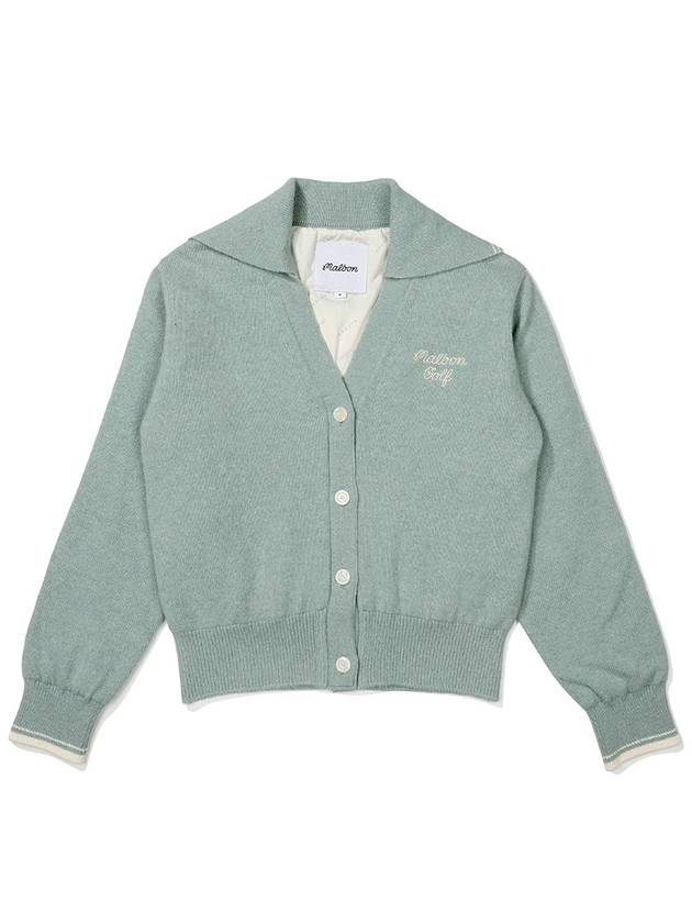 Bucket point sailor cardigan DARK MINT WOMAN - MALBON GOLF - BALAAN 1