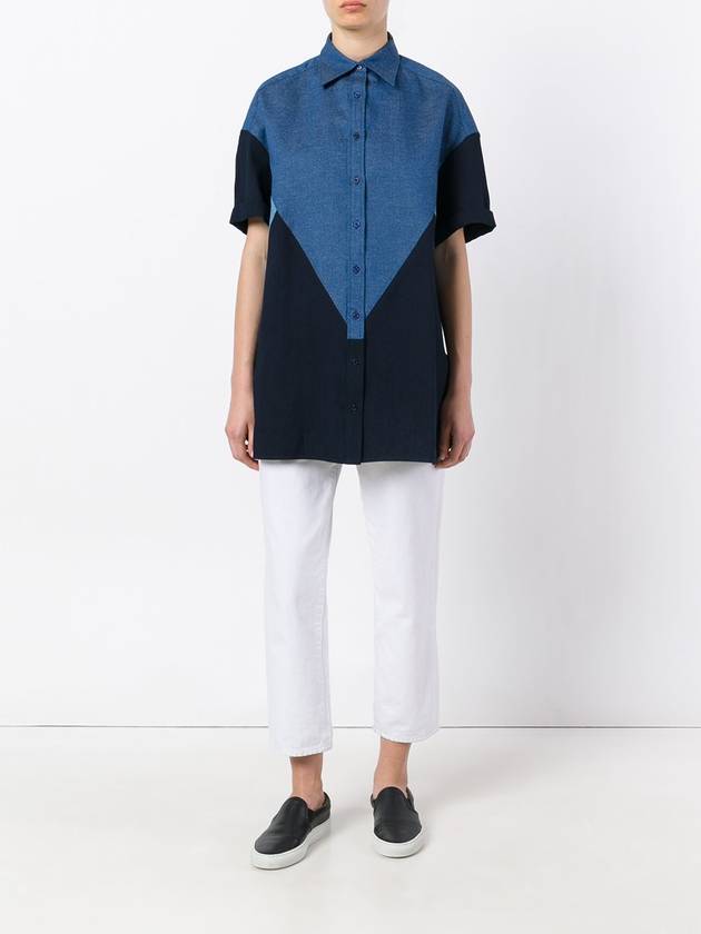 color block OVER-FIT denim shirt - NEIL BARRETT - BALAAN 2