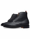 Pebble Leather Wingtip Brogue Ankle Boots Black - THOM BROWNE - BALAAN 2