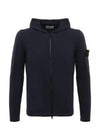 Wappen Patch Stocking Stitch Cotton Nylon Zip Up Hoodie Navy - STONE ISLAND - BALAAN 2