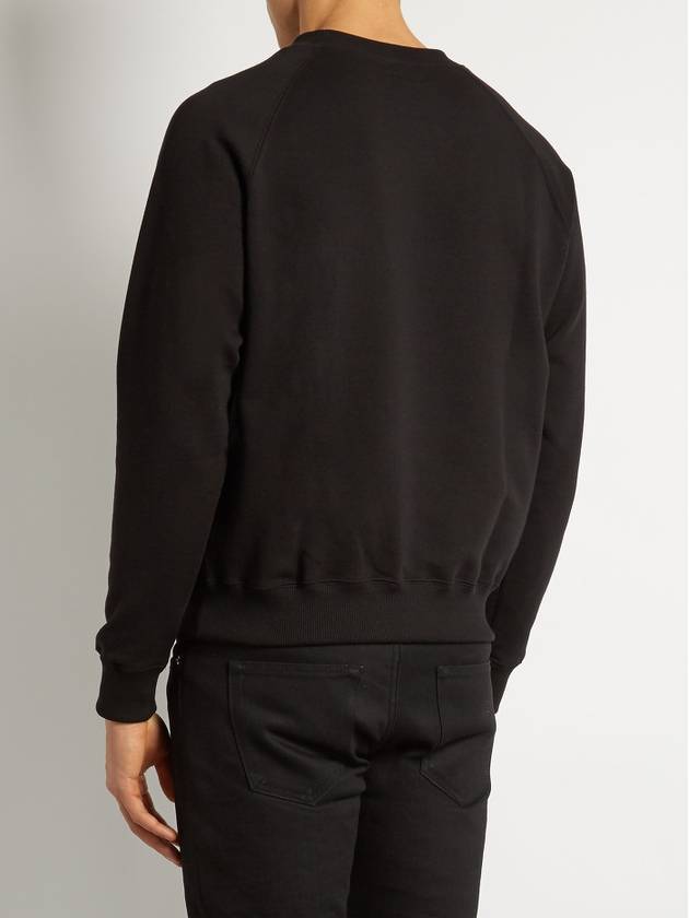 Shark Patch Cotton Sweatshirt Black - SAINT LAURENT - BALAAN 4