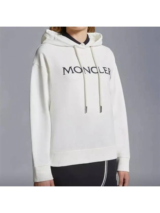 Embroidered Logo Hoodie White - MONCLER - BALAAN 4