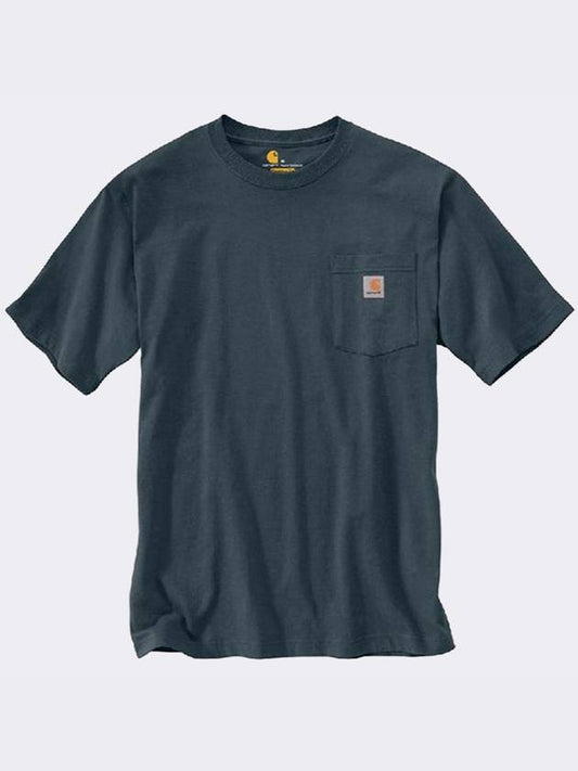 Workwear Pocket Short Sleeve T-Shirt Bluestone - CARHARTT - BALAAN 2