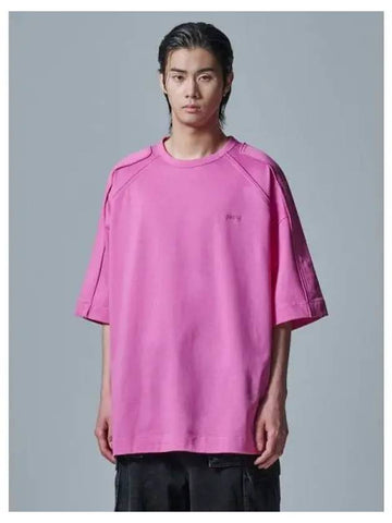 Racer cut piping overfit short sleeve pink domestic product GM0024070863171 - JUUN.J - BALAAN 1