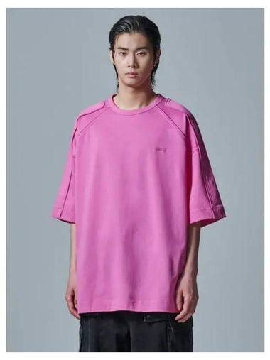 Racer cut piping overfit short sleeve pink domestic product GM0024070863171 - JUUN.J - BALAAN 1