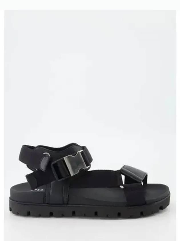 Nylon Buckle Tape Sandals Black - PRADA - BALAAN 2