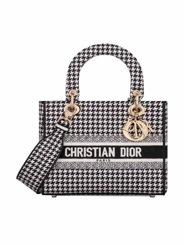 Women's Medium Lady D Light Tote Bag Black - DIOR - BALAAN 1