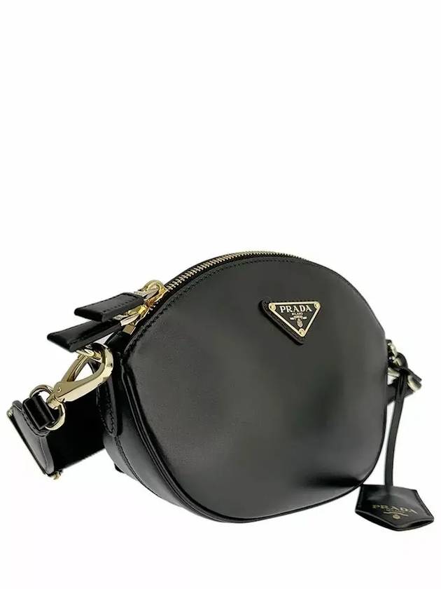 Leather Mini Shoulder Bag Black - PRADA - BALAAN 3