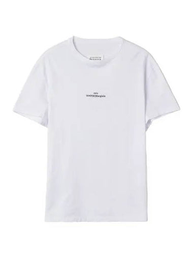 Upside Down Logo Short Sleeve T Shirt White Tee - MAISON MARGIELA - BALAAN 1