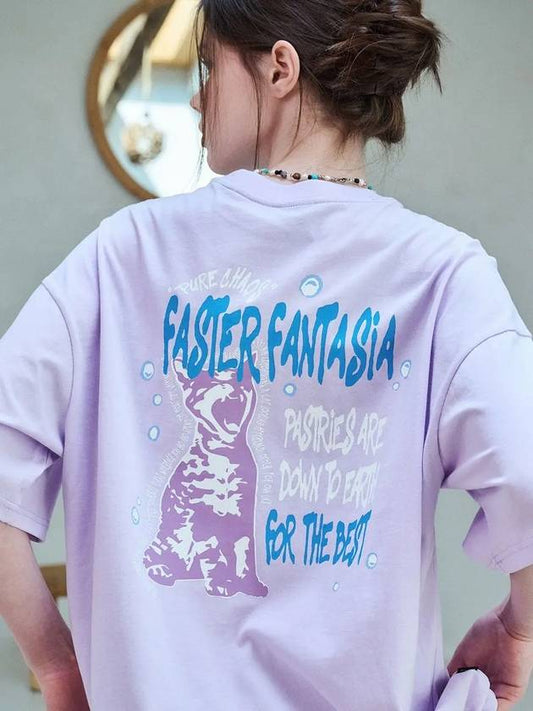 Fantasia Cat Short Sleeve T Shirt Light Purple - CPGN STUDIO - BALAAN 2