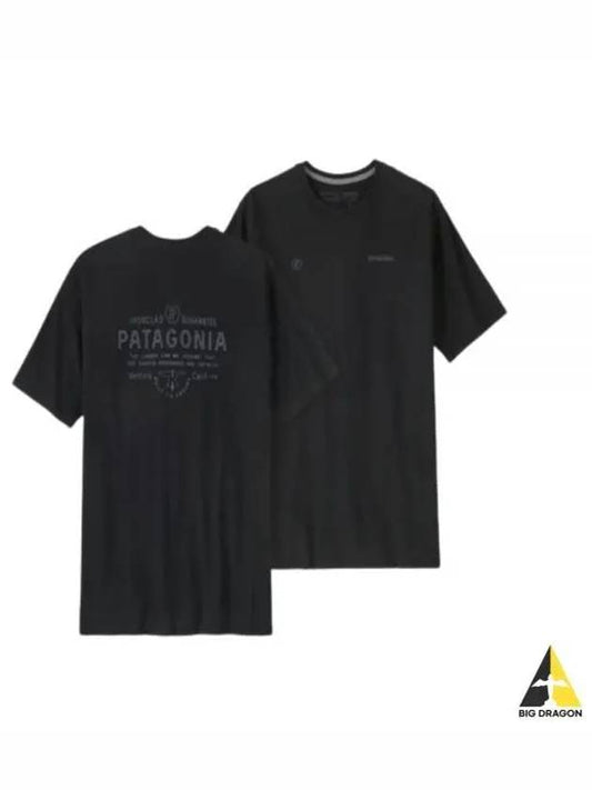 Men's Forge Mark Responsibili Short Sleeve T-Shirt Black - PATAGONIA - BALAAN 2