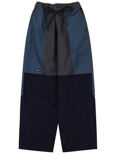 Men's Tri Mixed Cotton Wide Pants Navy - AJOBYAJO - BALAAN 2