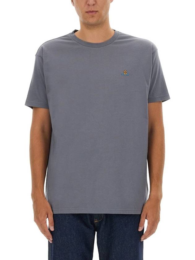 ORB Logo Cotton Short Sleeve T-Shirt Grey - VIVIENNE WESTWOOD - BALAAN 8