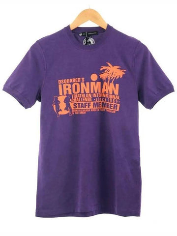 11th Anniversary Iron Man Printing TShirt Purple 74GC0720 - DSQUARED2 - BALAAN 1