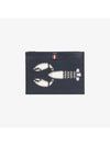 Lobster Grain Leather Medium Clutch Bag Navy - THOM BROWNE - BALAAN 4