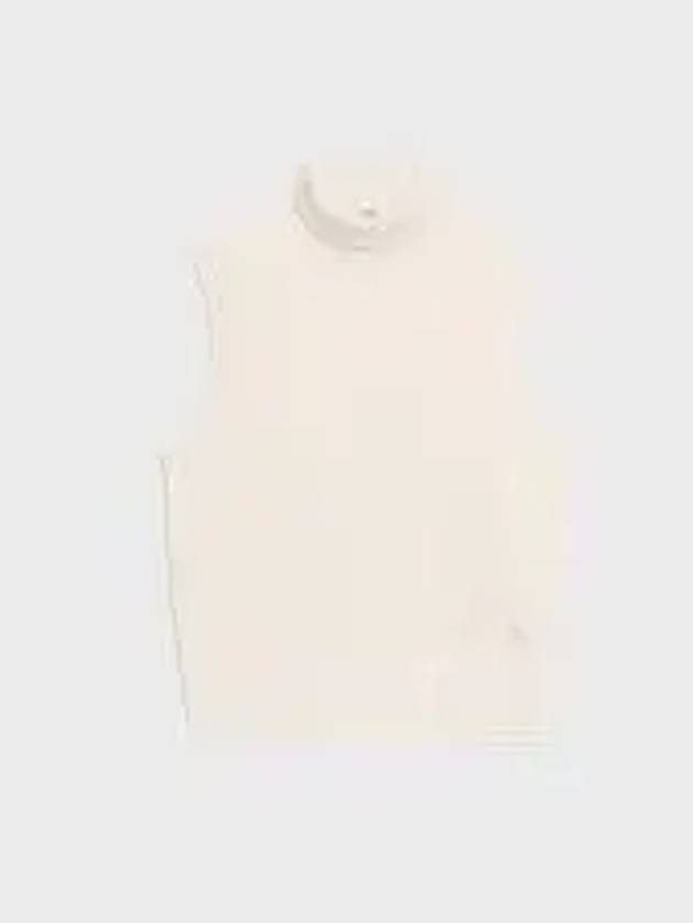 Triomphe Embroidered Turtleneck Sleeveless Off-White - CELINE - BALAAN 2