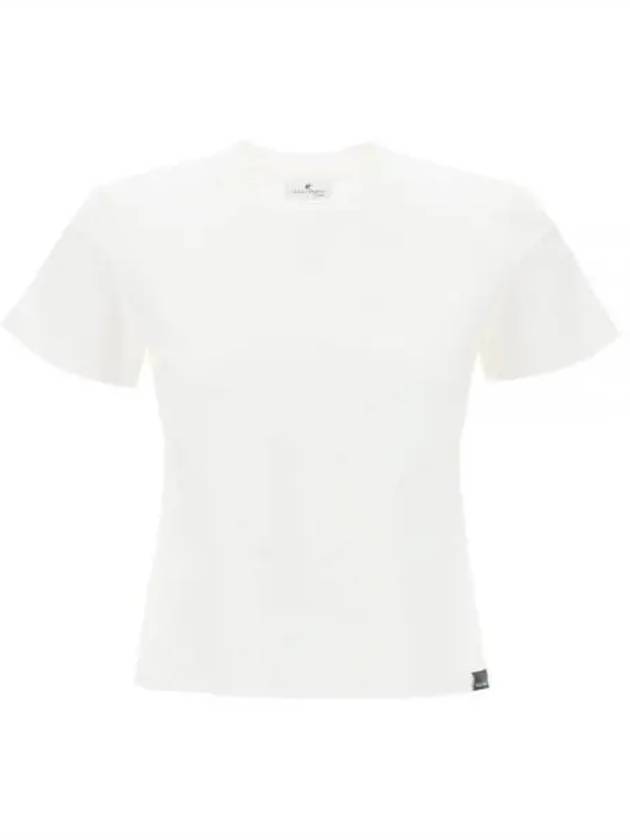 24 423JTS006JS0107 0001 Logo embroidered short sleeve t shirt - COURREGES - BALAAN 1