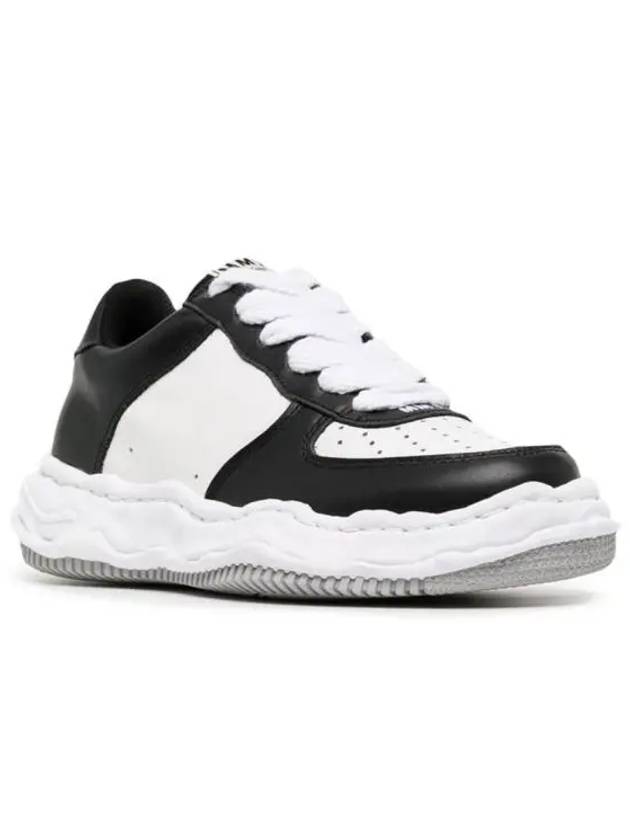 Wayne OG Sole Leather Low Top Sneakers Black White - MAISON MIHARA YASUHIRO - BALAAN 3