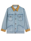 Trucker Oversized Fit Denim Jacket Blue - CELINE - BALAAN 2