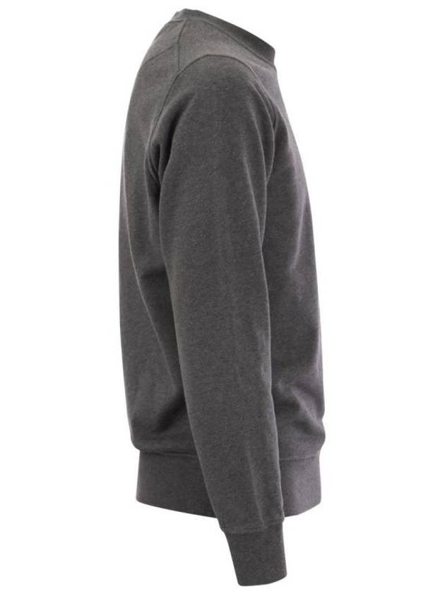 Wappen Patch Garment Dyed Sweatshirt Grey - STONE ISLAND - BALAAN 4