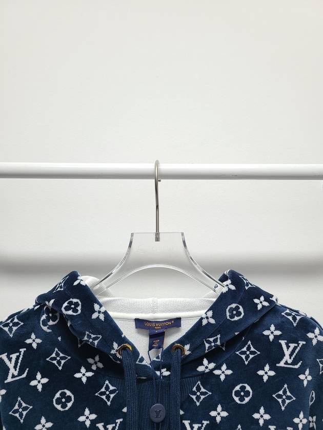 Navy Monogram Full Toweling Knit Hoodie S - LOUIS VUITTON - BALAAN 2