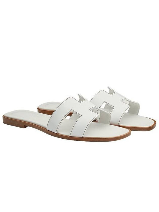 Oran Calfskin Slippers Blanc - HERMES - BALAAN 2