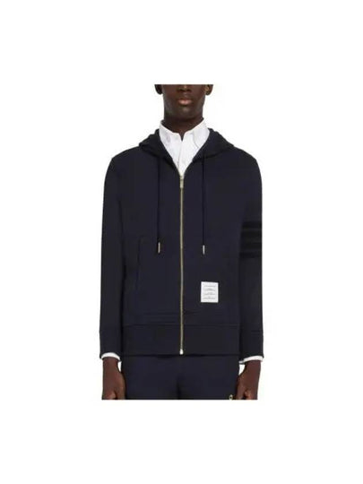 Lightweight Anchor Loopback 4-Bar Zip Up Hoodie Navy - THOM BROWNE - BALAAN 2