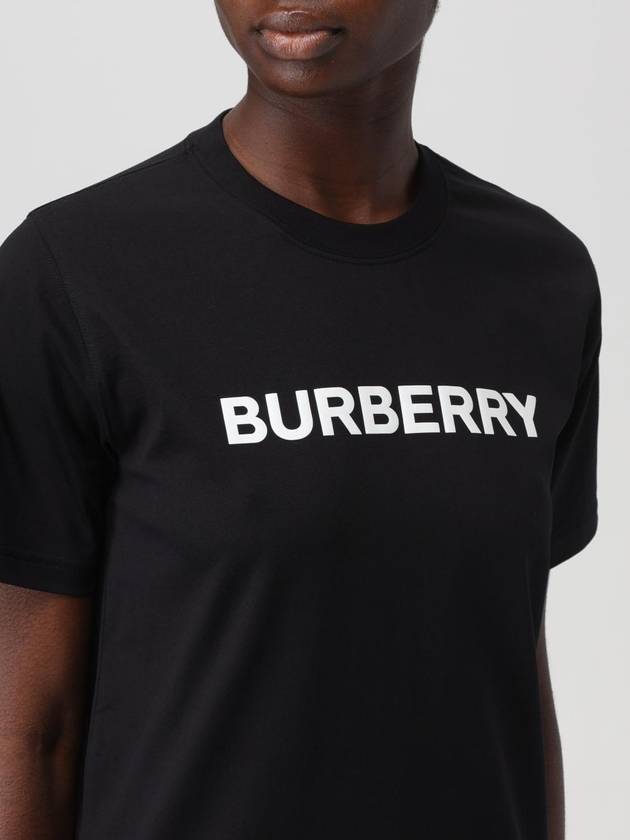 Logo Print Crew Neck Cotton Short Sleeve T-Shirt Black - BURBERRY - BALAAN 6