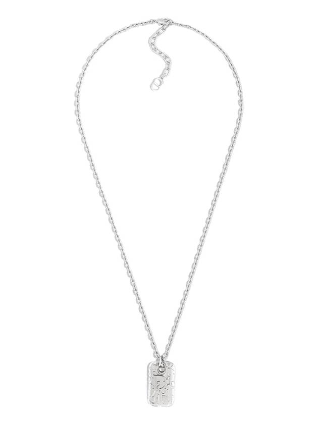 Oblique Plate Pendant Necklace Silver - DIOR - BALAAN 2