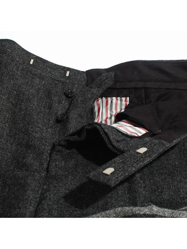 Donegal Tweed Low Rise 4 Bar Backstrap Straight Pants Grey - THOM BROWNE - BALAAN 7