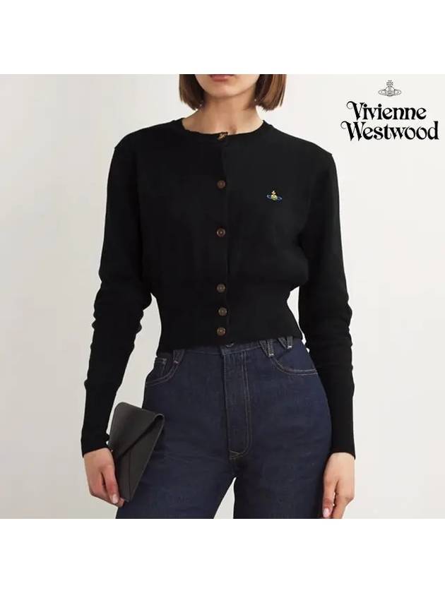 Bea Crop Cardigan Black - VIVIENNE WESTWOOD - BALAAN 3