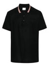 Striped Cotton Polo Shirt Black - BURBERRY - BALAAN 2