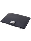 Metal Logo Grain Calfskin Clutch Bag Black - DOLCE&GABBANA - BALAAN 5