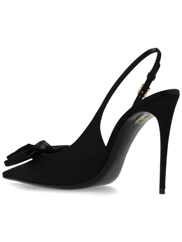 Bow Detail Satin Slingback Heel Black - DOLCE&GABBANA - BALAAN 6