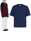 Crew Neck Short Sleeve T-Shirt Blue Marine - MARNI - BALAAN 2