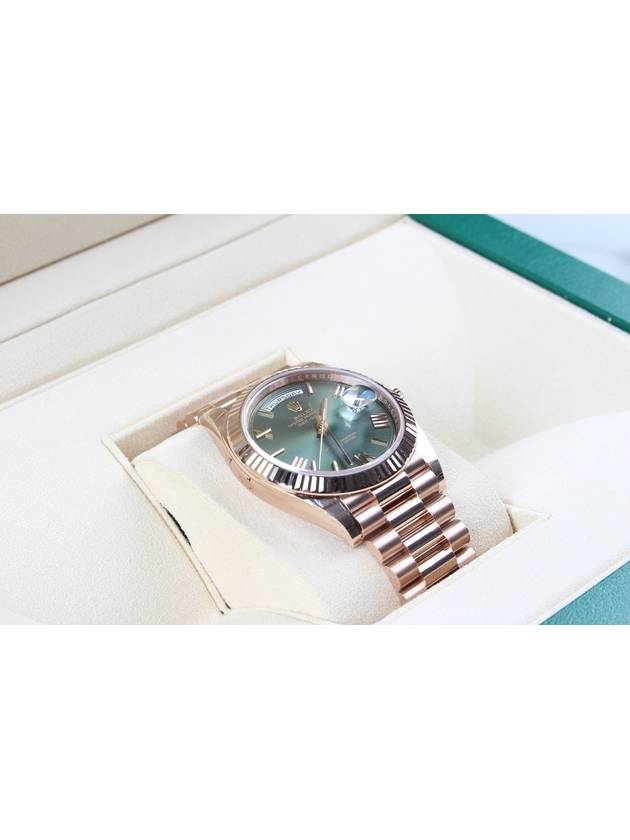 Rolex Day Date Rose Gold Olive Green 21 Years - ROLEX - BALAAN 4