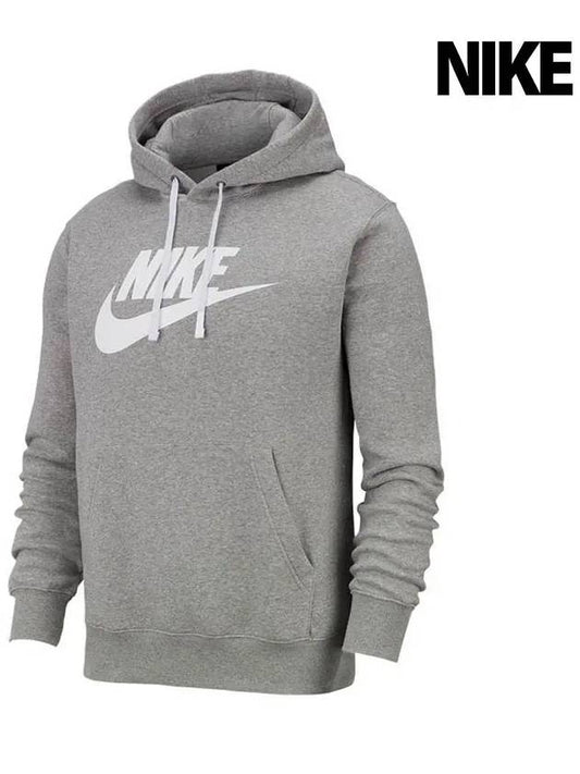 Men's NSW Club Fleece Basketball Hoodie Grey - NIKE - BALAAN 2