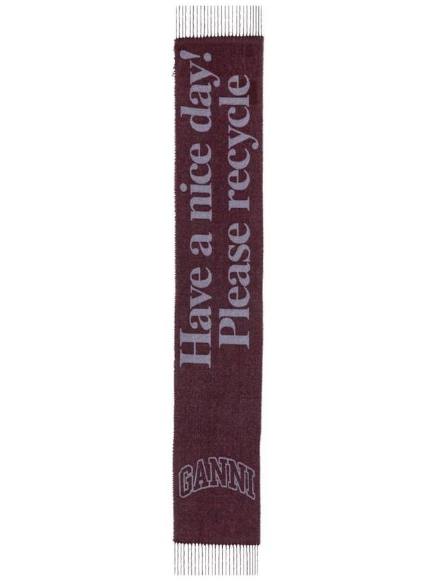 Ganni Scarf With Logo - GANNI - BALAAN 1