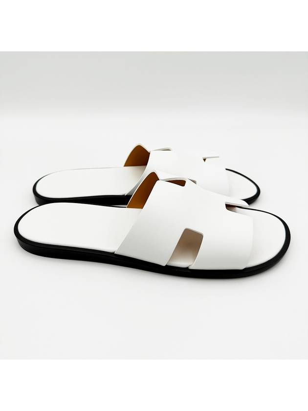 Izmir Leather Slippers Blanc - HERMES - BALAAN 6