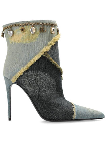 Dolce & Gabbana Denim Ankle Boots With Heels, Women's, Blue - DOLCE&GABBANA - BALAAN 1